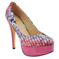 New West African Printed Fabrics Mode High Heel Schuhe (HCY02-1354)